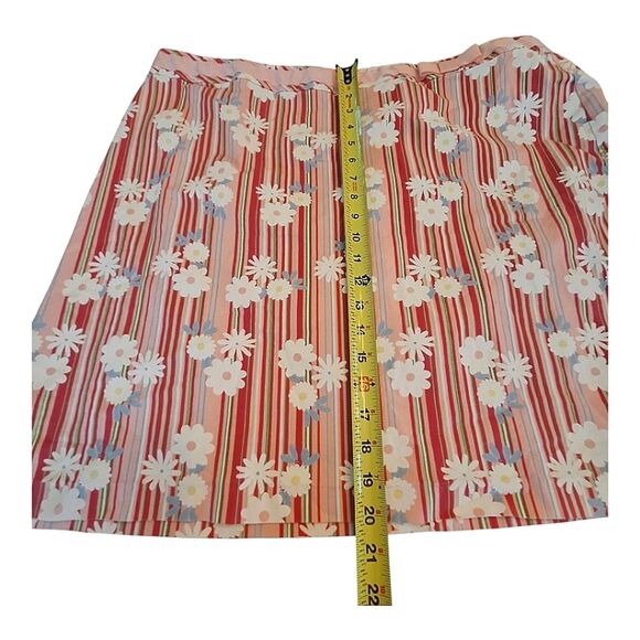 Duck Head Pink Striped Floral Daisy Stretch Skirt Women Size 20W Cotton Spandex - Picture 10 of 15